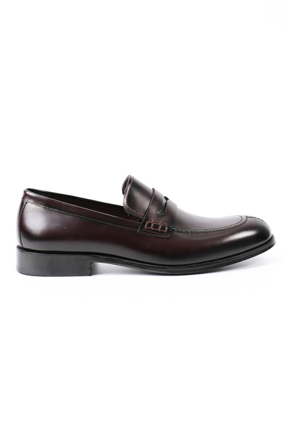 Tuna Genuine Leather Burgundy Loafer Men's Shoes - Leather Sole K1625