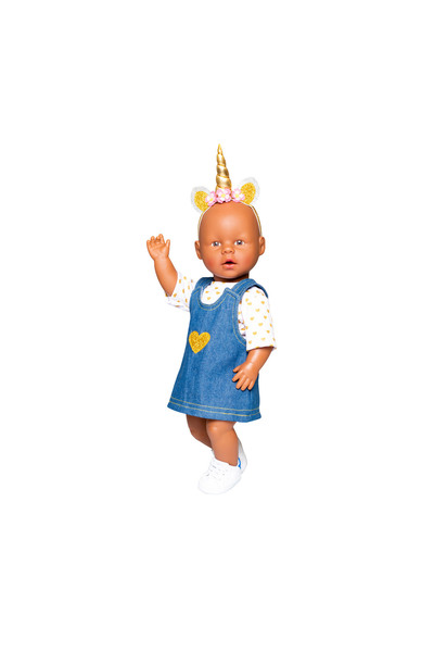Heless Doll outfit denim dress with t-shirt 2052