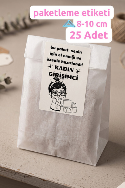 Sumicorn Design Kadın Girişimci Paketleme Ambalaj Kargo Ürün Etiketi Yapışkan...