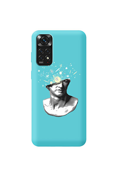 Other Xiaomi Redmi Note 11 4G Space Statue Turquoise Colored Silicone TPU Θήκη