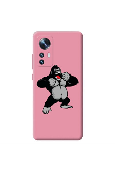 Other Xiaomi Mi 12 Angry Gorilla2 Pink Colored Silicone TPU Θήκη