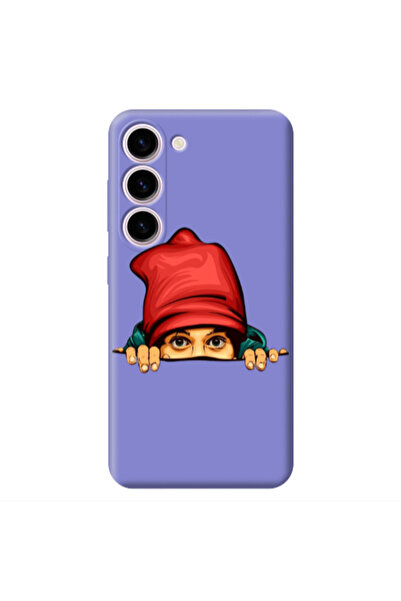 Other Samsung S23 Plus Hidden Girl Purple Colored Silicone TPU Θήκη