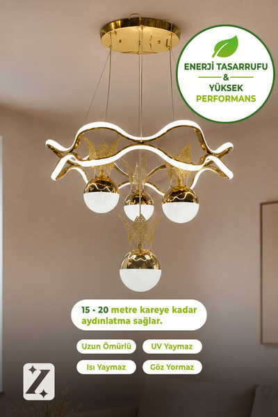 Zeda Teknoloji İç İçe Yıldız LED Avize - Aydınlatma (4 adet top mevcuttur) 3 ...