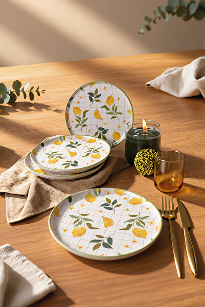 Keramika Lemon Nordic Pasta Tabağı 22 Cm 4 Adet 22090