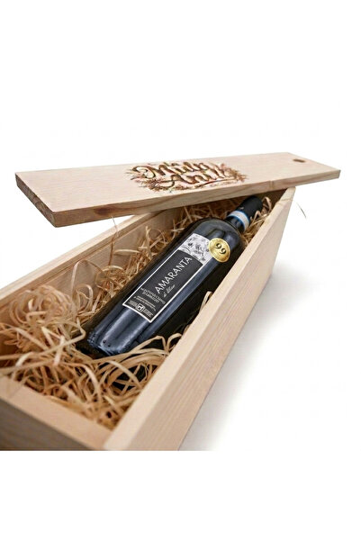 Coulisse Pachet Cadou Cutie Lemn Personalizată, Vin Roșu Sec Tenuta Ulisse Am...
