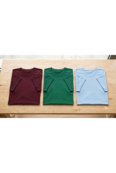 KOZİA OUTDOORS Women's Men's Unprinted Crew Neck Combed Cotton T-Shirt