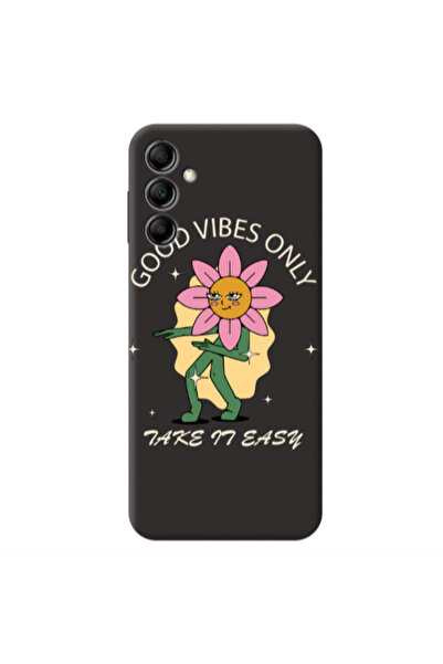 Other Samsung A14 5G Good Vibes Only Black Colored Silicone TPU Θήκη