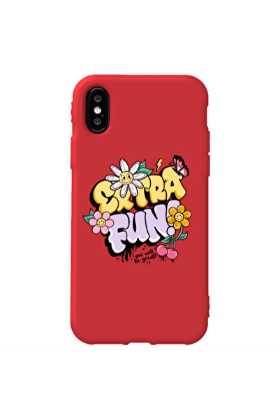 Other Apple iPhone Xs Max Extra Fun Red Colored Silicone TPU Θήκη