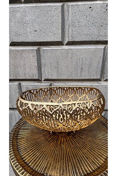 bsdartgift Modern Dekoratif Oval Pirinç Sunum Kasesi