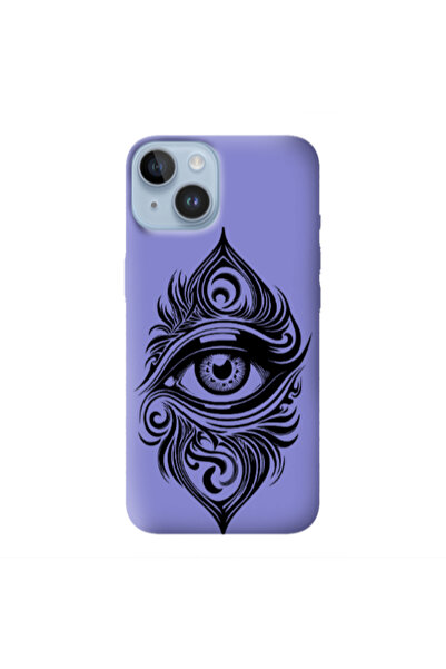 Other Apple iPhone 14 Plus Eye patterned drawing Purple Colored Silicone TPU ...