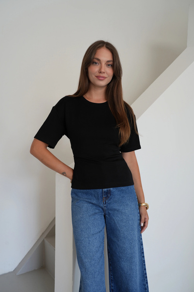 roea Tie Back Blouse Black