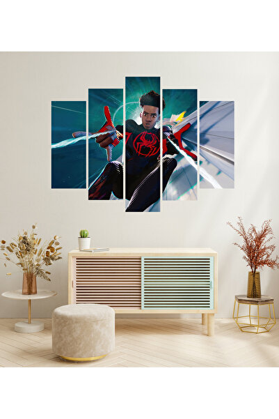 tablomaxtbx 5 Parça Miles Morales Across Spider Verse Dekoratif MDF Tablo Set...
