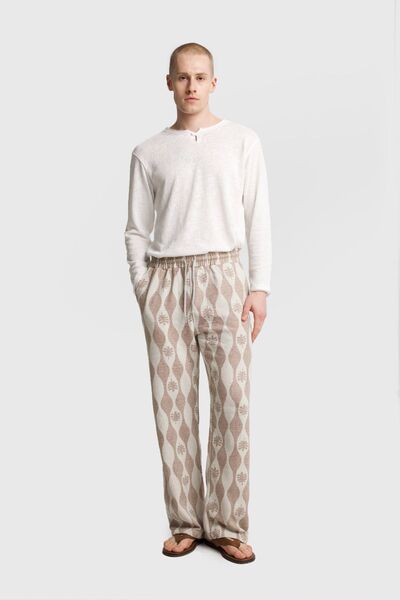 Hiccup GIESTO Pantaloni bărbătești din tricot de bumbac, largi