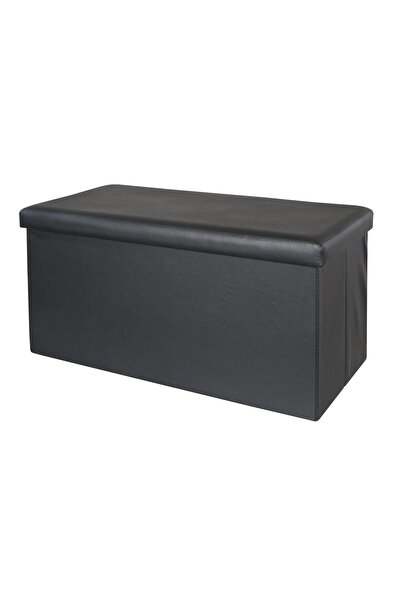Target Home Σκαμπό-πουφ με αποθηκευτικό χώρο PU μαύρο 76x38x38εκ.