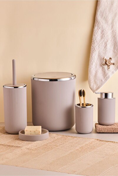 Empressco Stylish Lisbone Taupe Chrome Plated Set of 5, Elegant and Modern De...