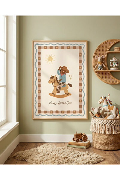 Creatick Design Masif Ahşap Çerçeveli Çocuk Ve Bebek Odası MDF Tablo İskandin...