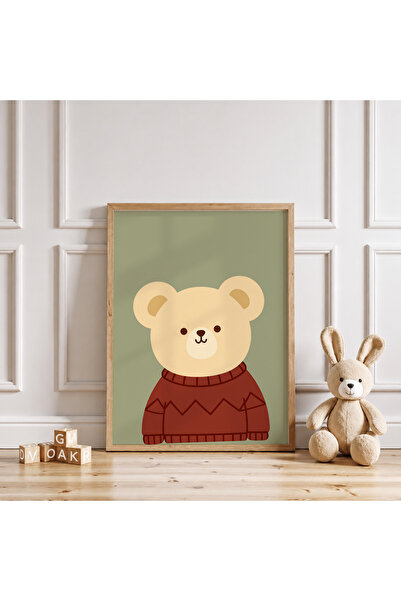 luxorpixels (Çerçevesiz) Teddy Bear Yeşil Çocuk Odası Poster