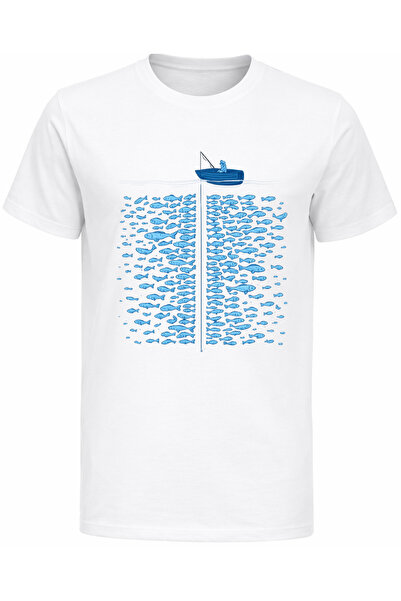Efendioğlu Design Silent Waters Minimal Μπλουζάκι Unisex με στάμπα με θέμα το...