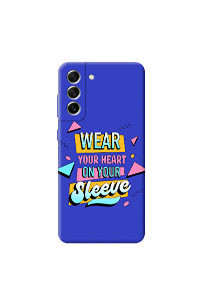 Other Samsung S21 Wear Your Heart Blue Colored Silicone TPU Θήκη