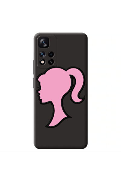Other Xiaomi Redmi Note 11 Pro 5G Line girl Black Colored Silicone TPU Θήκη
