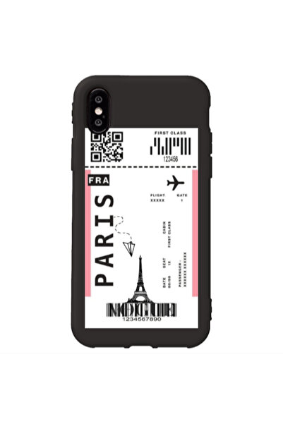 Other Apple iPhone X Paris FRA Black Colored Silicone TPU Θήκη