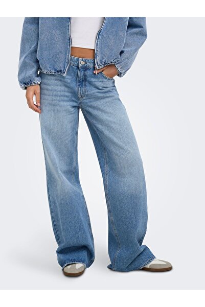 ONLY Jeans mit weitem Bein ONLCHARLI Mittlere Taille Weiter Beinschnitt Jeans
