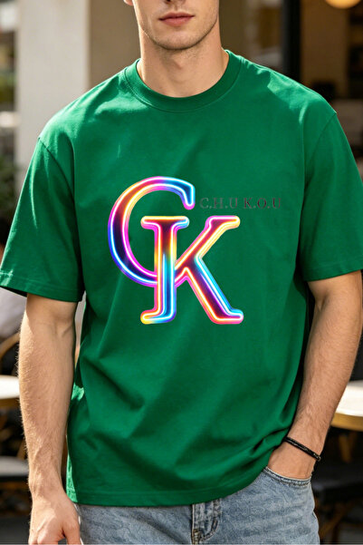 Fleck Colorful Neon Logo T Shirts For Men C H U K O U Mens Printed T Shirts