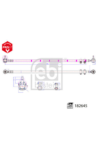 FEBI BILSTEIN Bară de direcție, Levier (l-970mm 14 5) Deutz Fahr D 2506 D 300...