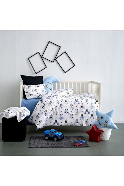 Nexttoo Σετ Σεντονια 120x160 Bebe Κουνιας - Panda Blue