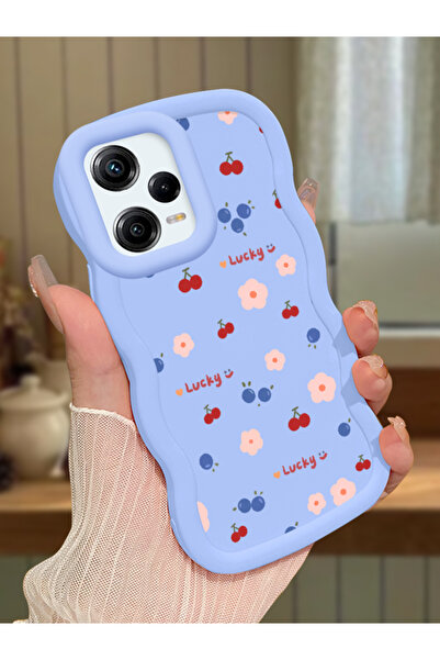 PATTERNOVA Redmi Note 12 Pro 5G Uyumlu Ferah kiraz çiçek dalgalı kılıf, ince ...