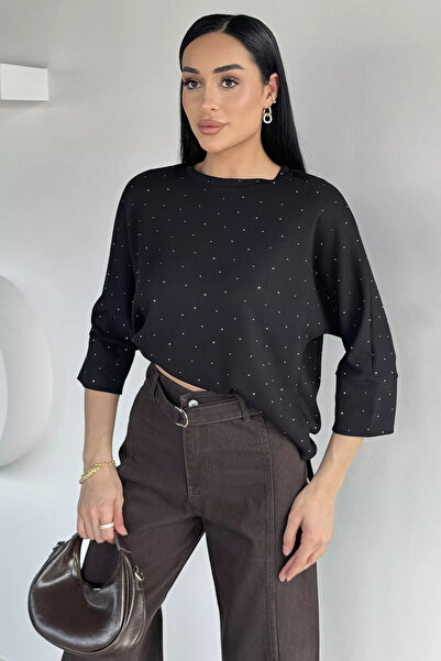 Aryena Black Women's Stone Blouse