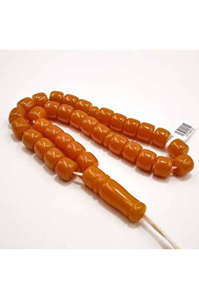 Generic Afghan Musk Rosary 33 Beads 10x12mm Vibrant Orange Barrel Prayer Bead...