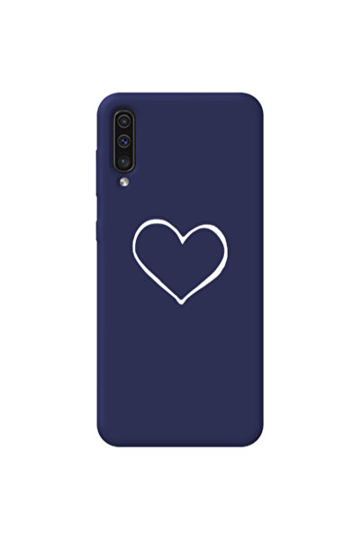 Other Samsung A70 White heart Dark blue Colored Silicone TPU Θήκη