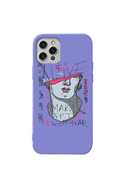 Other Apple iPhone 12 Pro Max Make art Purple Colored Silicone TPU Θήκη