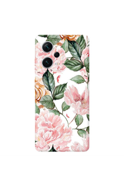 Other Xiaomi Redmi Note 12 5G Pink rose and laves Transparent Silicone TPU Θήκη