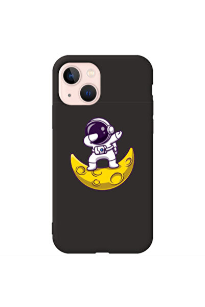 Other Apple iPhone 13 Astronaut on the moon Black Colored Silicone TPU Θήκη
