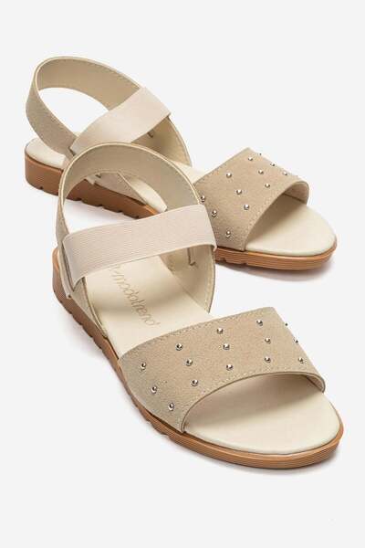 CCWAY AYAKKABI 3 Row Troc Women's Sandals Beige