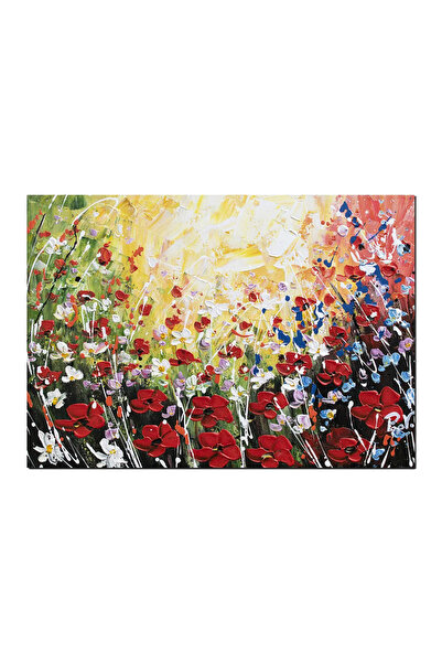 artnova Ръчно рисувана картина, Макове и маргаритки в полето, 70x50см маслена...