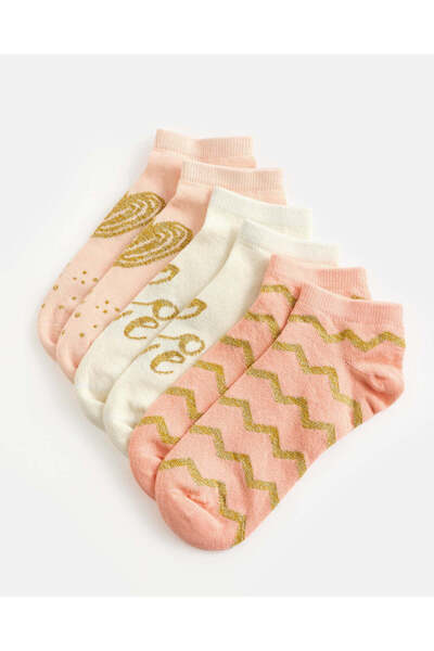 REDTAG Senior Girls Assorted Ankle Socks Set (Pack Of 3)