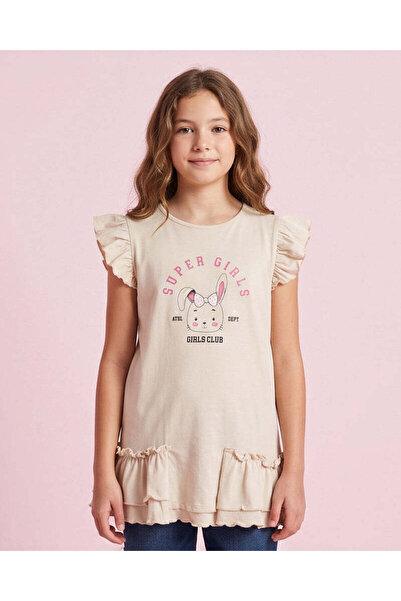 REDTAG Senior Girl Ivory Graphic T Shirt