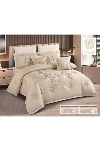 NAJM Embroidered Summer Bedspread - Nefren 7 Pieces - Size 230*250 - Soft Mic...