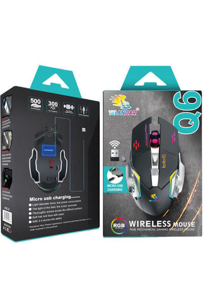 Other Yelandar Q6 Ασύρματο Ποντίκι Gaming RGB Μαύρο