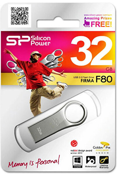 Silicon Power Firma F80 32GB USB 2.0 Στικάκι Ασημί