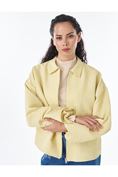 KYR Textured Polo Collar Jacket Limoni