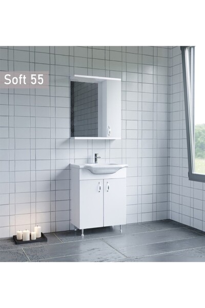 Wons Bathroom Soft 55 cm Beyaz Banyo Dolabı