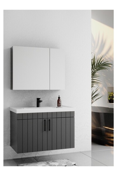Wons Bathroom Lizbon 80 cm Lake Antrasit Banyo Dolabı