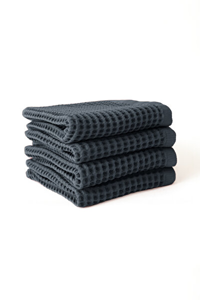 vivamaison Waffle Hand Towel Face Towel Set of 4 100% Cotton 50X70 cm Quick D...