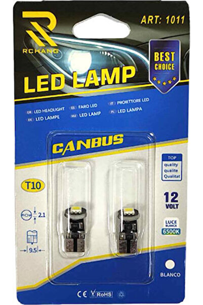 Other Rchang Λάμπες Αυτοκινήτου T10 LED 6500K Ψυχρό Λευκό 12V 2 τεμάχια