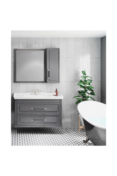 DENKO Albatros 100 cm Albatros Gri Banyo Dolabı