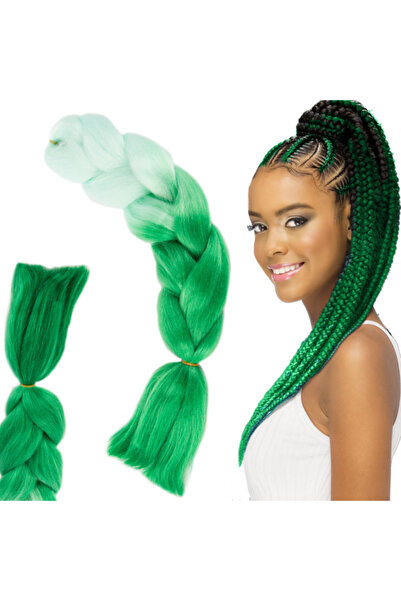 varioshop ®   Extensii de păr sintetic pentru împletituri, Verde Ombre, Lungi...